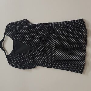 Retro Peplum Polkadot Surplice 2X Top Torrid euc